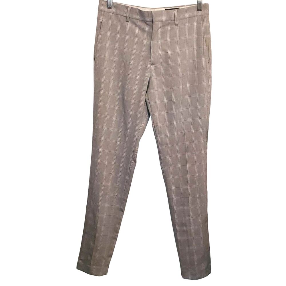 H&M Slim Fit Coupe Tapered Leg Black & White Plaid Pants Size 32R